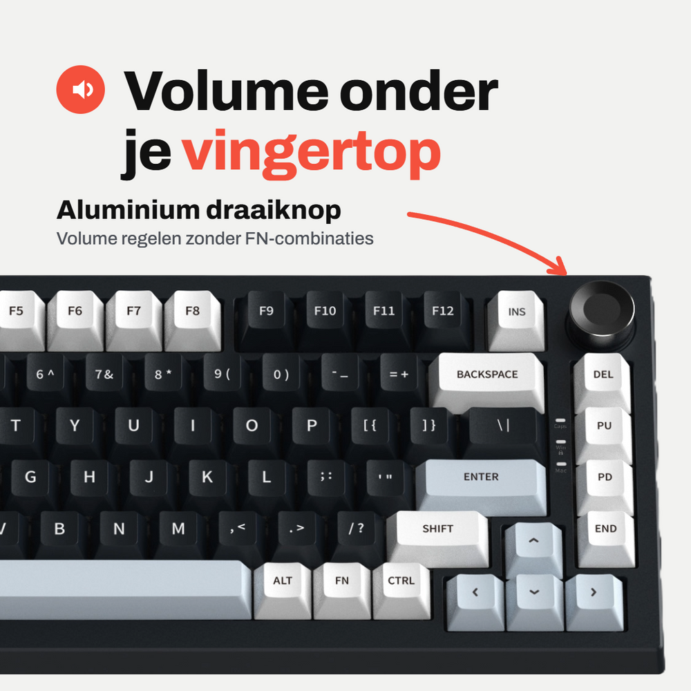 Amply K81 Draadloos Mechanisch Gaming Toetsenbord, 80 Toetsen 75%, Hot-Swap, RGB, Draadloos
