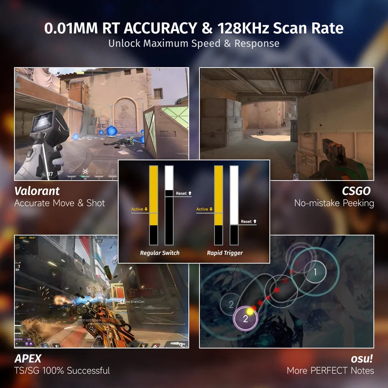 Attack Shark X68 HE Gaming Toetsenbord, Hall Effect, Compact 66 Toetsen