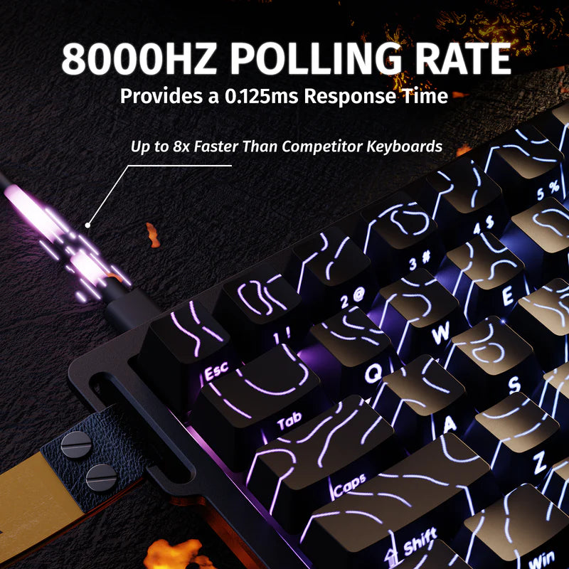 Attack Shark X68 HE Gaming Toetsenbord, Hall Effect, Compact 66 Toetsen