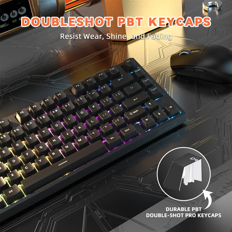 Attack Shark R82 HE Gaming Toetsenbord, Hall Effect, 75% 80 Toetsen, 8K Polling