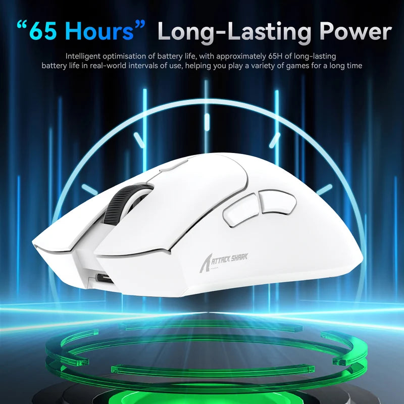 Attack Shark R1 Draadloze Gaming Muis, 59g, 2.4G en Bluetooth 5.2