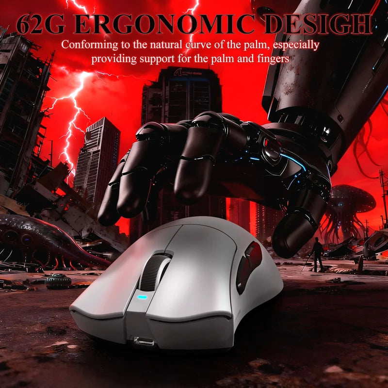 Attack Shark V3 Pro Draadloze Gaming Muis, 62g, Magnetisch Oplaadstation