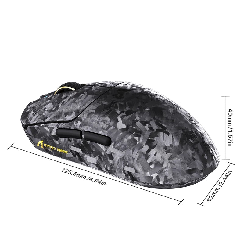 Attack Shark RS3 Ultra Draadloze Gaming Muis, 63g, PAW3955MAX, 8K Polling