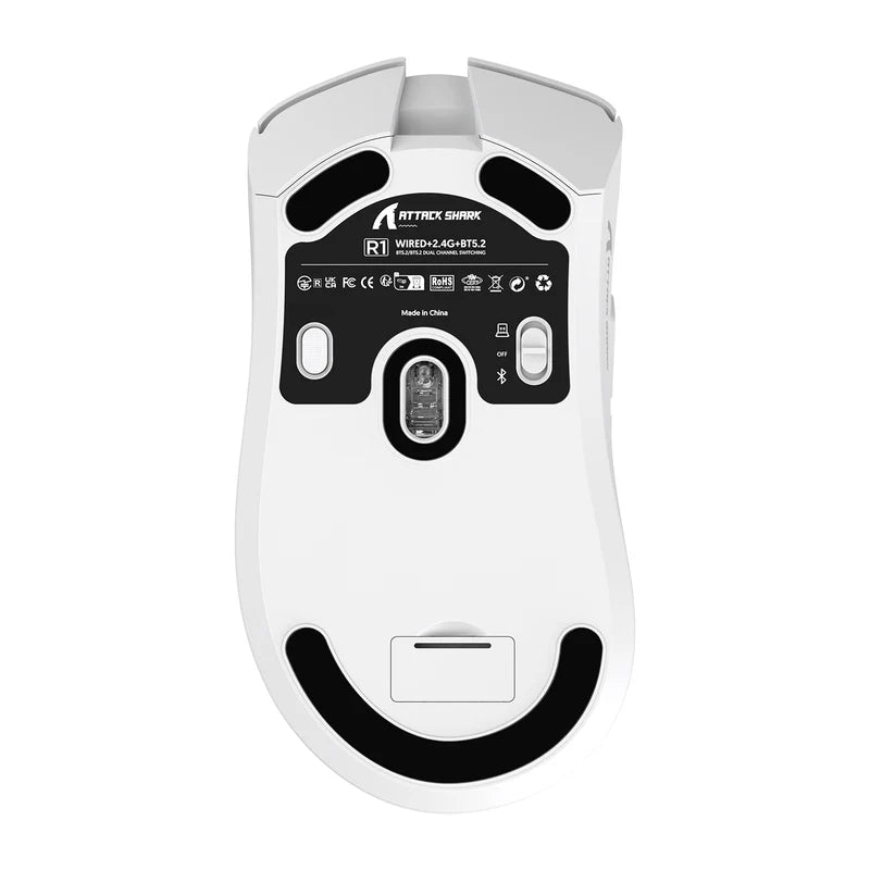 Attack Shark R1 Draadloze Gaming Muis, 59g, 2.4G en Bluetooth 5.2