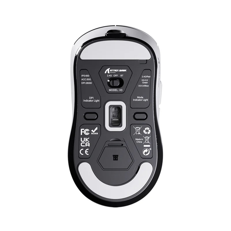 Attack Shark X3 Draadloze Gaming Muis, 49g, PAW3395 Sensor