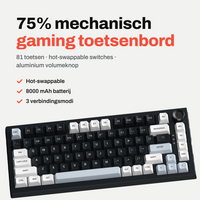 Amply K81 Draadloos Mechanisch Gaming Toetsenbord, 80 Toetsen 75%, Hot-Swap, RGB, Draadloos