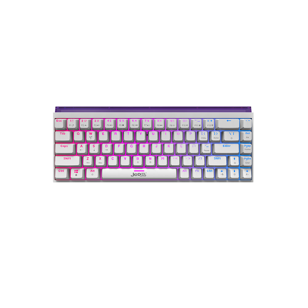 JEDEL Mechanisch Gaming Toetsenbord, 68 Toetsen 65%, Hot-Swap Rode Switches, RGB, USB-C