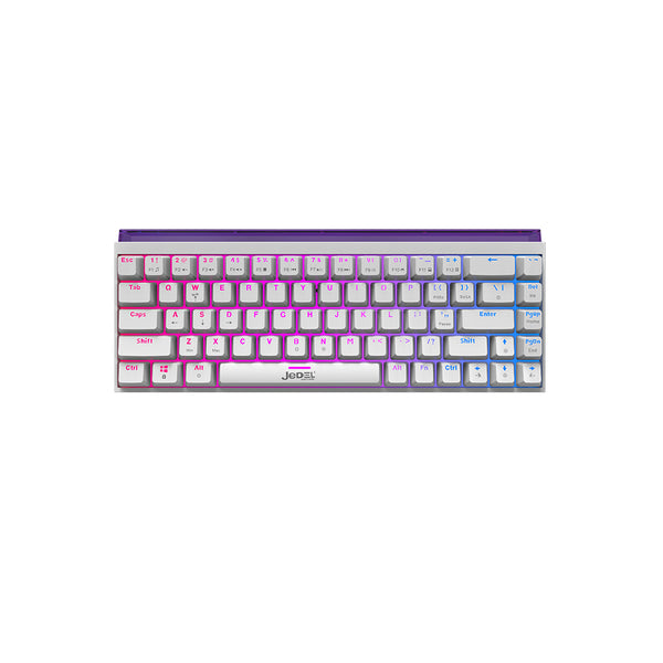 JEDEL Mechanisch Gaming Toetsenbord, 68 Toetsen 65%, Hot-Swap Rode Switches, RGB, USB-C