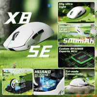 Attack Shark X8 SE Draadloze Gaming Muis, 55g, PAW3311 Sensor