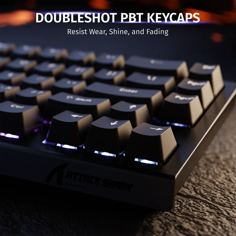 Attack Shark X68 HE Gaming Toetsenbord, Hall Effect, Compact 66 Toetsen