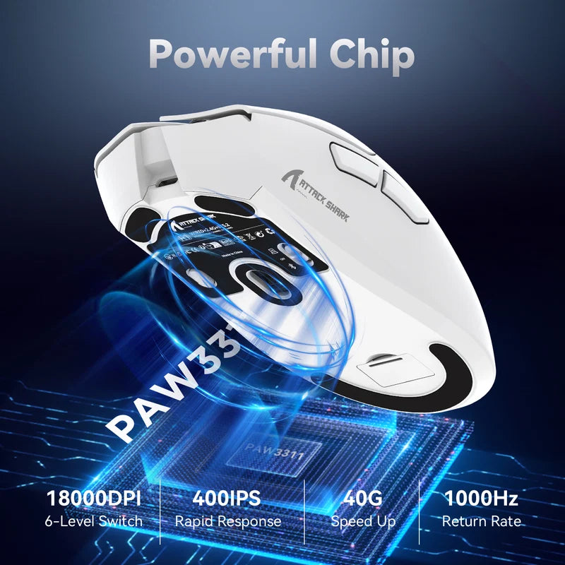 Attack Shark R1 Draadloze Gaming Muis, 59g, 2.4G en Bluetooth 5.2
