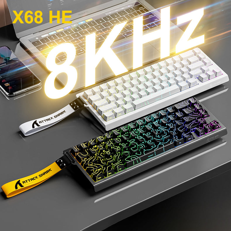 Attack Shark X68 HE Gaming Toetsenbord, Hall Effect, Compact 66 Toetsen