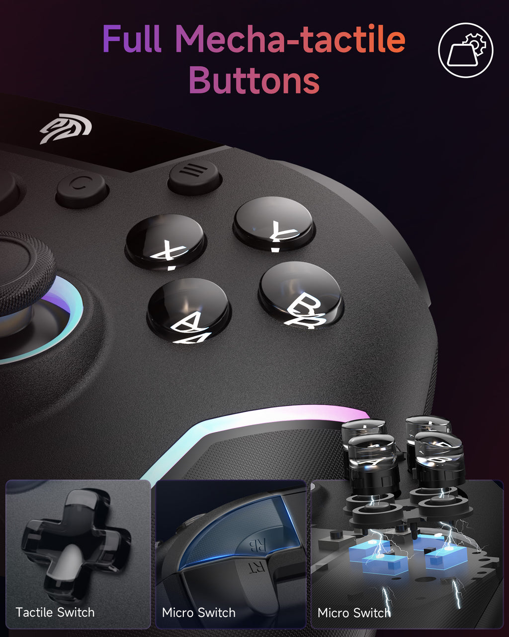 EasySMX X20 Draadloze Controller, Hall Effect Joysticks, Programmeerbaar