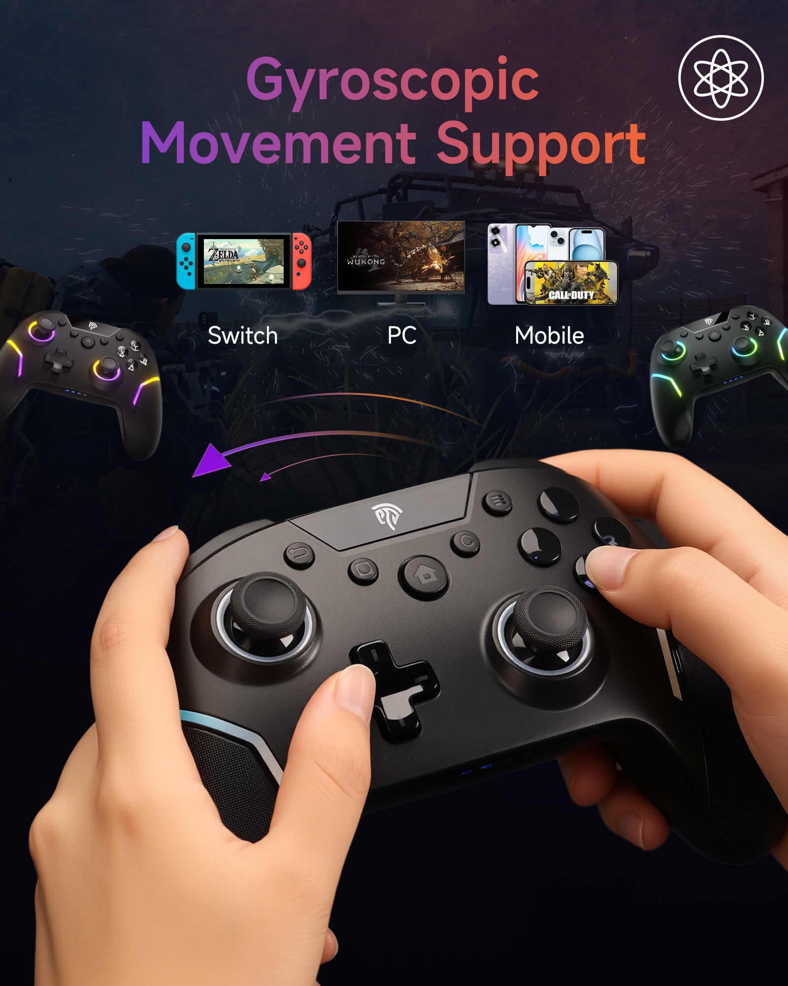 EasySMX X20 Draadloze Controller, Hall Effect Joysticks, Programmeerbaar