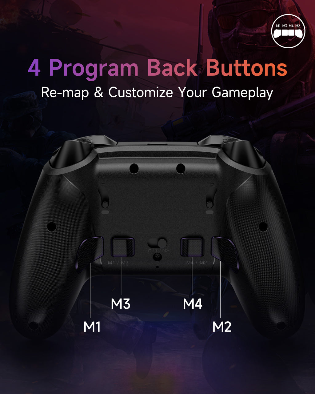 EasySMX X20 Draadloze Controller, Hall Effect Joysticks, Programmeerbaar